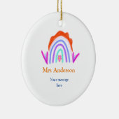 メッセージの追加文字名rainbow先生 セラミックオーナメント (右)