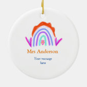 メッセージの追加文字名rainbow先生 セラミックオーナメント (裏面)