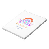 メッセージの追加文字名rainbow先生 ノートパッド (回転)