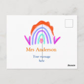 メッセージの追加文字名rainbow先生 ポストカード (裏面)