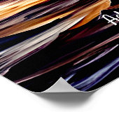 メッセージの追加、夕日のセーリング船 ポスター (角)