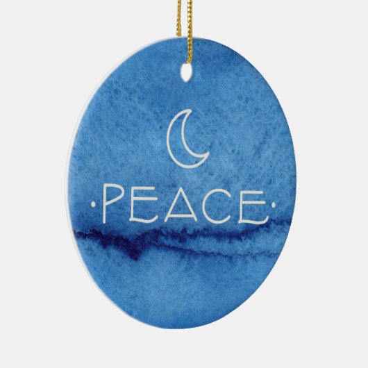 メッセージをバックにパーソナライズされたした平和オーナメント セラミックオーナメント (右)