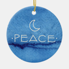 メッセージをバックにパーソナライズされたした平和オーナメント セラミックオーナメント