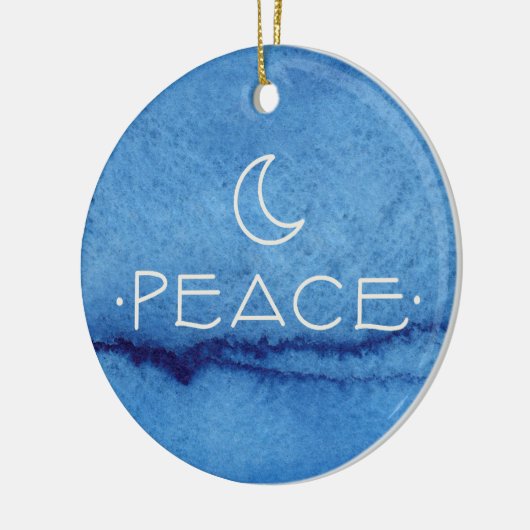 メッセージをバックにパーソナライズされたした平和オーナメント セラミックオーナメント (左)
