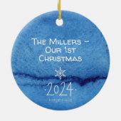 メッセージをバックにパーソナライズされたした平和オーナメント セラミックオーナメント (裏面)