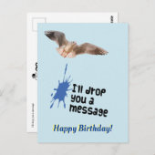 メッセージを削除するSeagullハッピーバースデーはがき ポストカード (正面/裏面)