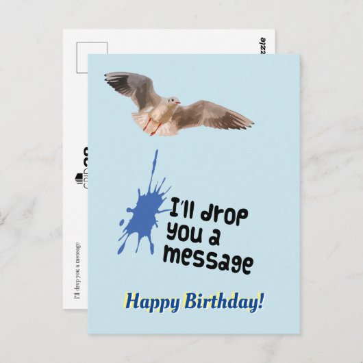 メッセージを届けに来たよ！  ハッピーバースデー  （イラスト：コウテイペンギン） ポストカード (正面/裏面)