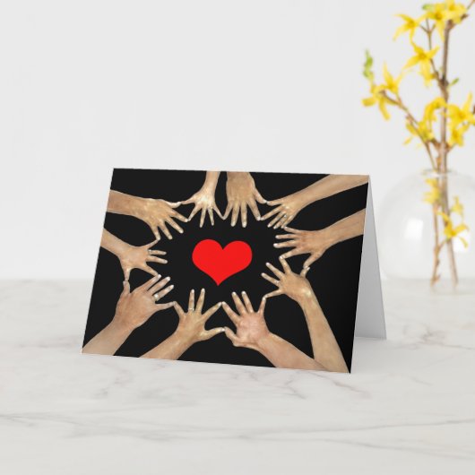 メッセージを持つ友感動的達の輪 カード (黄色い花)