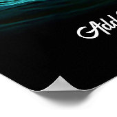 メッセージを追加して、海上で嵐の中で帆船 ポスター (角)