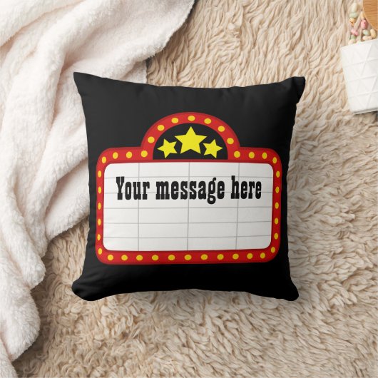 メッセージを追加する映画館の看板の枕 クッション (ブランケット)