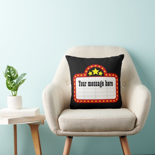 メッセージを追加する映画館の看板の枕 クッション (椅子)