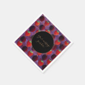 メッセージを追加 ストロベリー＆プラム 赤い果物 スタンダードカクテルナプキン (角)