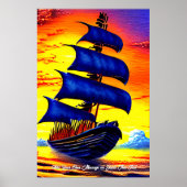 メッセージを追加, Blue Sailing Pirate Ship ポスター (正面)