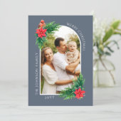 メッセージエレガントが背面にあるクリスマスフォトカード シーズンカード (スタンド正面)