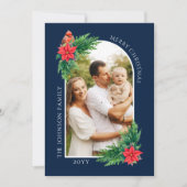 メッセージエレガントが背面にあるクリスマスフォトカード シーズンカード (正面)