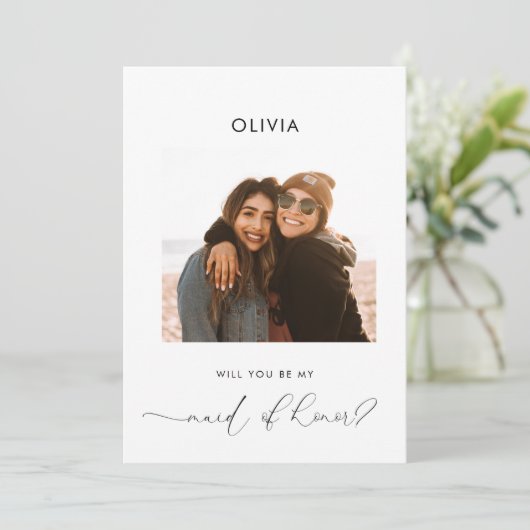 メッセージエレガント予算をメイド・オブ・オーナー（花嫁付き添い人）にする 招待状 (スタンド正面)
