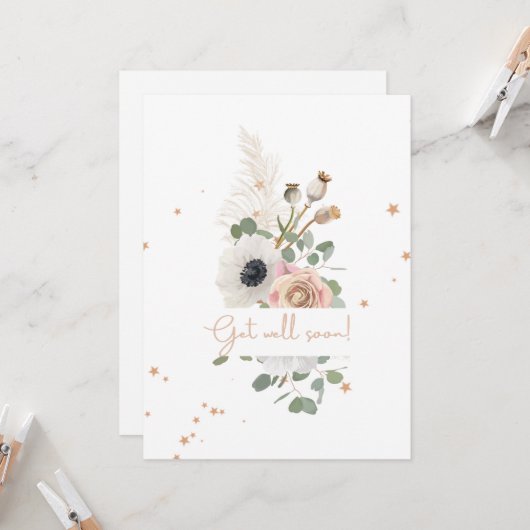 メッセージエレガント付きの花束 カード (正面/裏面インサイチュ)