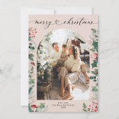 メッセージエレガント付きシックなフォトクリスマスカード シーズンカード (正面)