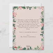 メッセージエレガント付きシックなフォトクリスマスカード シーズンカード (裏面)