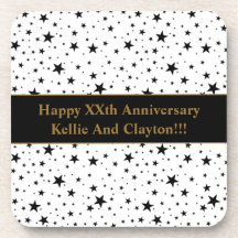 メッセージカスタムアニバーサリー付き白/黒の星