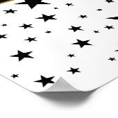 メッセージカスタムアニバーサリー付き白/黒の星 ポスター (角)