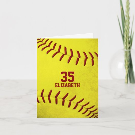 メッセージカスタムソフトボシンプルールの挨拶 カード (正面)