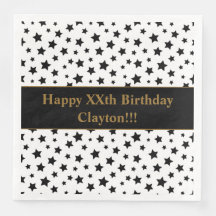 メッセージカスタムバースデーパーティー付きブラックスターズ