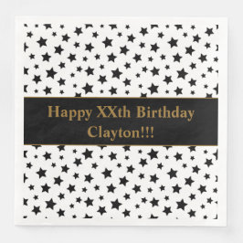 メッセージカスタムバースデーパーティー付きブラックスターズ