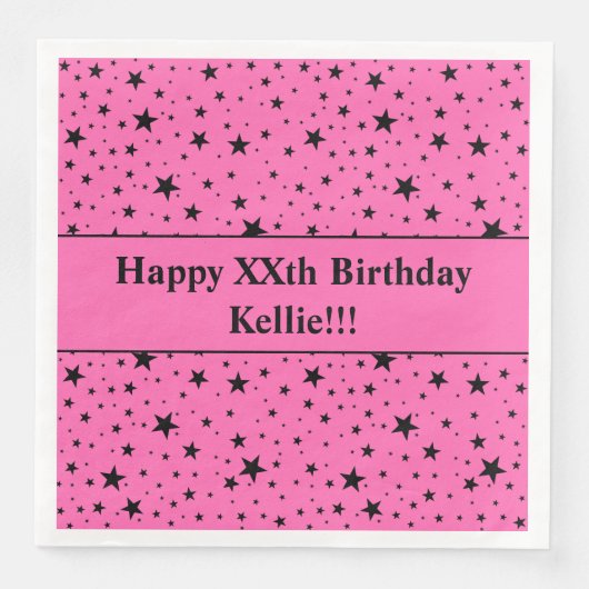 メッセージカスタムバースデーパーティー付きブラックスターズ (正面)