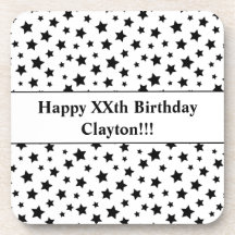 メッセージカスタムバースデーパーティー付きブラックスターズ