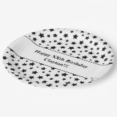 メッセージカスタムバースデーパーティー付きブラックスターズ ペーパープレート (アングル)