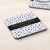 メッセージカスタムバースデーパーティー付きブルースターズ コースター (左側)