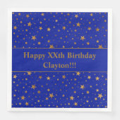 メッセージカスタムバースデーパーティー付き金ゴールドスター (正面)