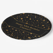 メッセージカスタムバースデーパーティー付き金ゴールドスター ペーパープレート (アングル)