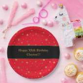 メッセージカスタムバースデーパーティー付き金ゴールドスター ペーパープレート (パーティー)