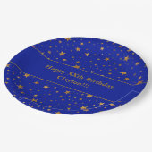 メッセージカスタムバースデーパーティー付き金ゴールドスター ペーパープレート (アングル)