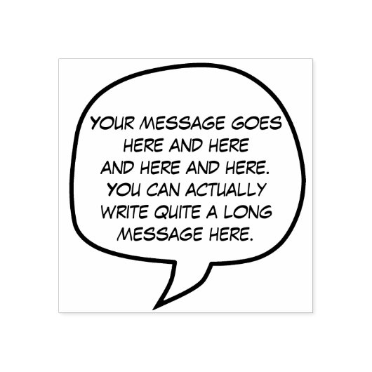 メッセージカスタム付きクラフトの吹き出しバブルまたはバルーン ラバースタンプ (インプリント)