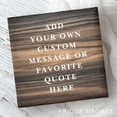メッセージカスタム引用文エレガント茶色の木目 マグネット