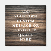 メッセージカスタム引用文エレガント茶色の木目 マグネット (正面)