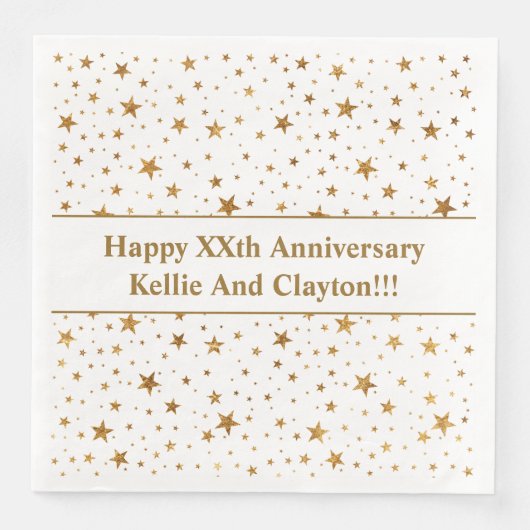 メッセージカスタム記念日のホワイトスター/金ゴールドスター (正面)