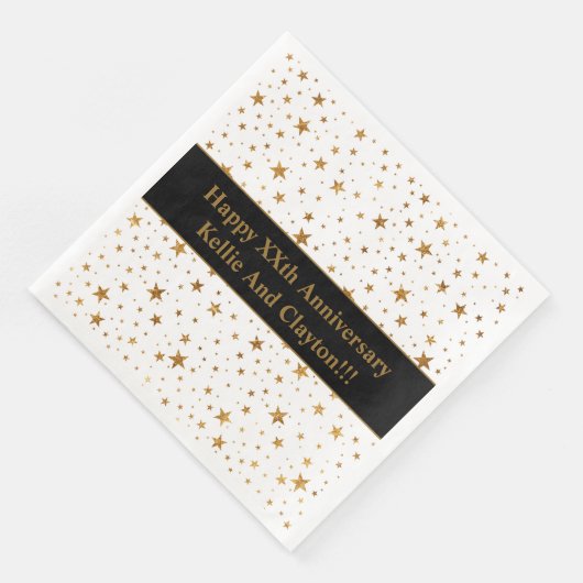メッセージカスタム記念日のホワイトスター/金ゴールドスター (コーナー)