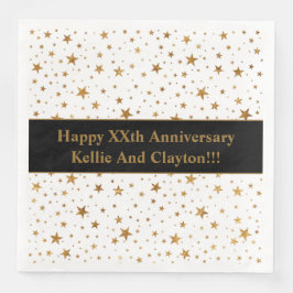 メッセージカスタム記念日のホワイトスター/金ゴールドスター