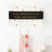 メッセージカスタム記念日のホワイトスター/金ゴールドスター 横断幕 (インサイチュ)