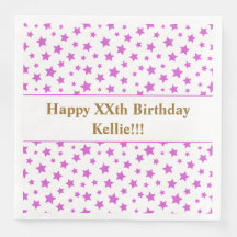 メッセージカスタム誕生日パーティー付きピンクの星