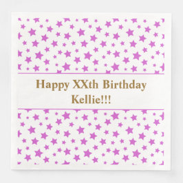 メッセージカスタム誕生日パーティー付きピンクの星