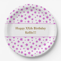 メッセージカスタム誕生日パーティー付きピンクの星