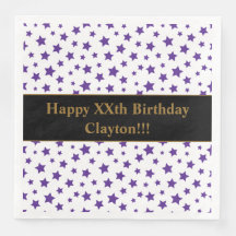 メッセージカスタム誕生日パーティー付き紫色の星