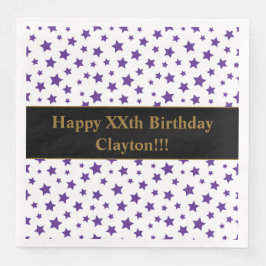 メッセージカスタム誕生日パーティー付き紫色の星