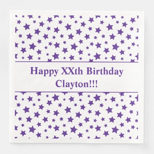 メッセージカスタム誕生日パーティー付き紫色の星 (正面)