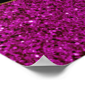 メッセージカスタム誕生日ポスター付きグリッターパープル ポスター (角)